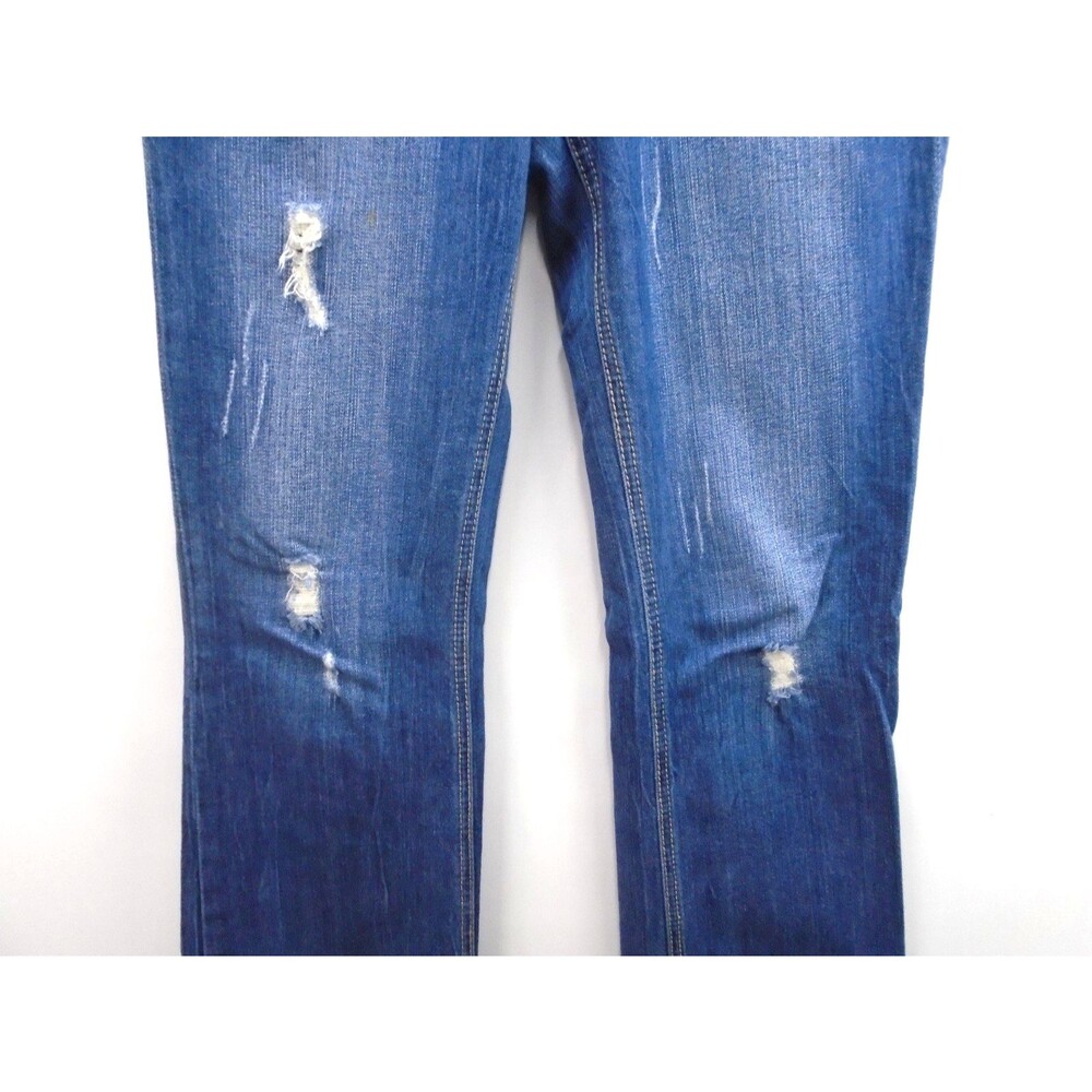 Rewind Women's Bootcut Jean Size 11 (33x32) Blue Denim Distressed - Picture 5 of 10